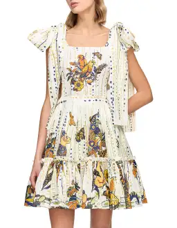 Leo Lin La Vida Bowtie Mini Dress Print Size AU 8 for rent on The Volte - image 2