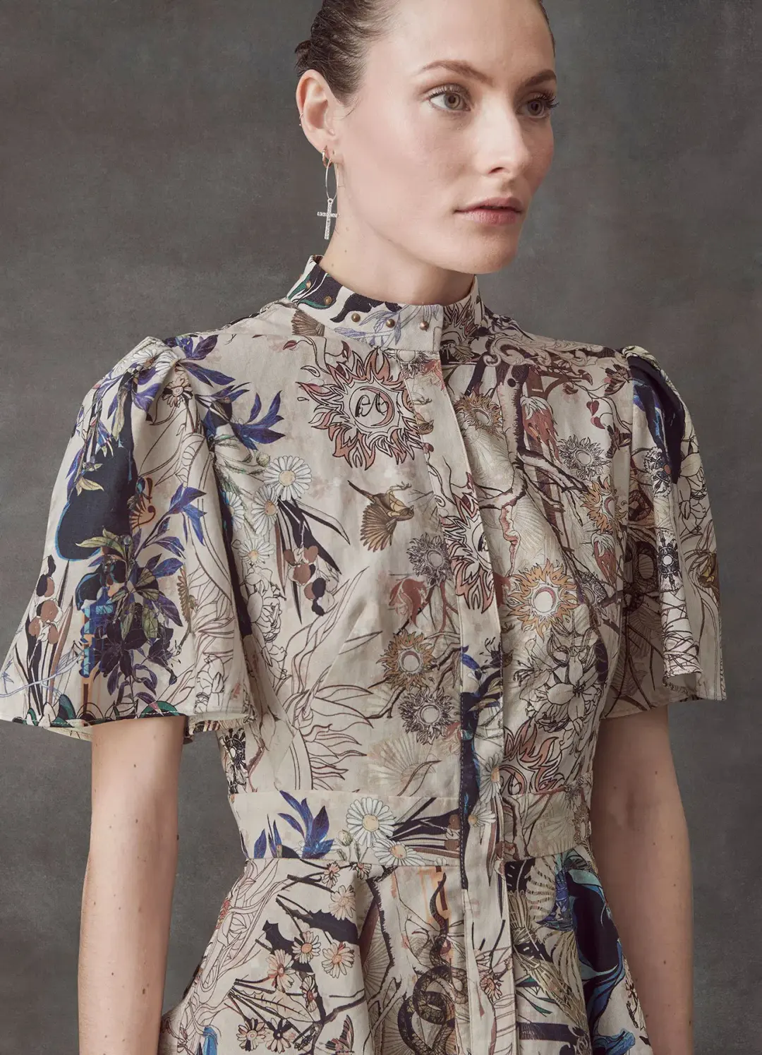 Leo Lin The Lover Cotton Linen Mini Dress Multi Size AU 8 for rent on The Volte - main image