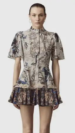 Leo Lin The Lover Cotton Linen Mini Dress Multi Size AU 8 for rent on The Volte - image 2