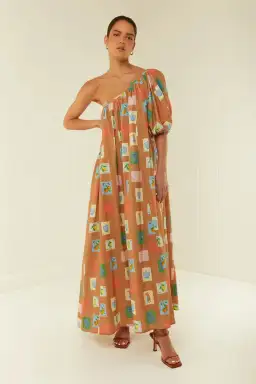 Palm Noosa Lotus Maxi Dress Brown Emblem Size 12 for rent on The Volte - image 2
