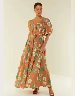 Palm Noosa Lotus Maxi Dress Brown Emblem Size 12 for rent on The Volte - image 4