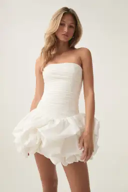 Aje Violette Bubble Hem Mini Dress Ivory Size 8 for rent on The Volte - image 2