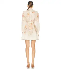 Zimmermann Illustration Buttoned Mini Dress Cream Rococo Floral Size 2 / AU 12 for rent on The Volte - image 3
