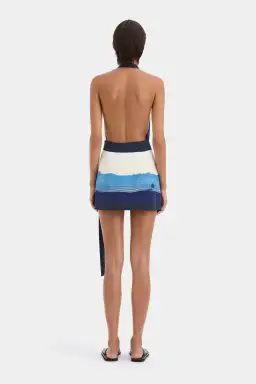 Sir The Label Mariner Wrap Halter Mini Dress Shoreline Stripe Print Size 1 / AU 8 for rent on The Volte - image 2