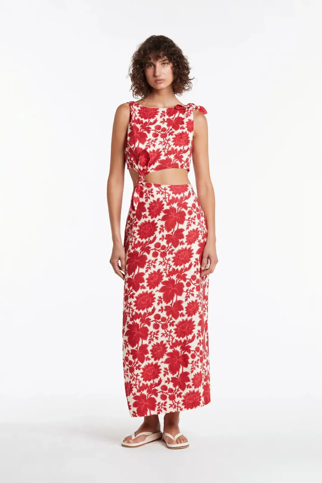 Sir the Label Cinta Knot Midi Dress Valentina Floral Print Size 1 / AU 8 for rent on The Volte - main image