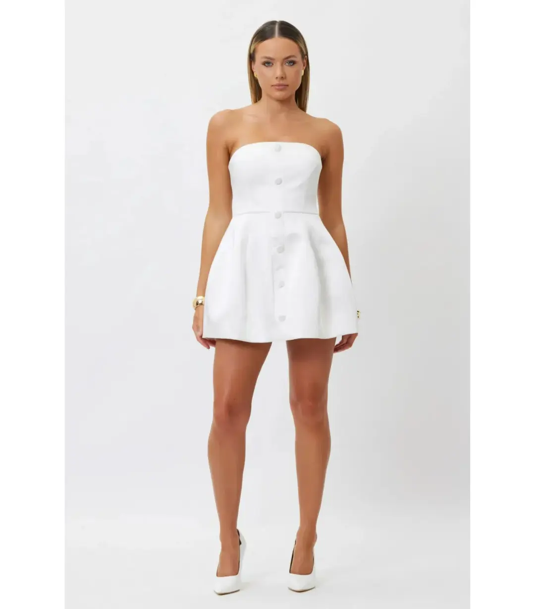 Bianca & Bridgett Elysse Mini Dress in White Size M / AU 10 for rent on The Volte - main image