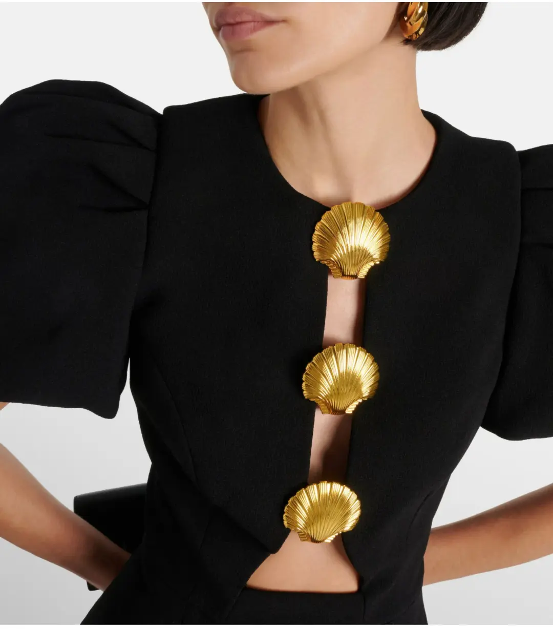 Rebecca Vallance Sirene Puff Sleeve Mini Dress Black Size AU 12 for rent on The Volte - main image