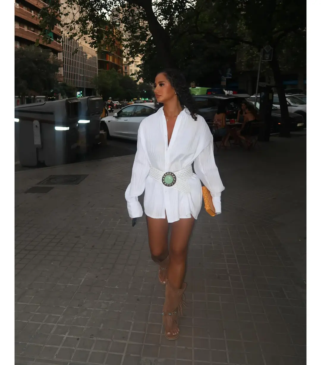 BAMBA SWIM Titan Shirt Dress in White Size S / AU 8 for rent on The Volte - main image
