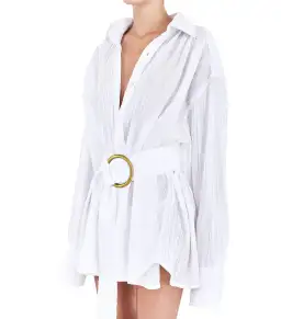BAMBA SWIM Titan Shirt Dress in White Size S / AU 8 for rent on The Volte - image 6