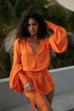 Rat & Boa Harlequin Dress in Orange Size S / AU 8 for rent on The Volte - image 3