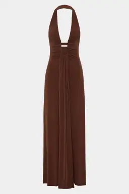 Misha Jennifer Cupro Dress In Cedar Brown Size S / AU 8 for rent on The Volte - image 3