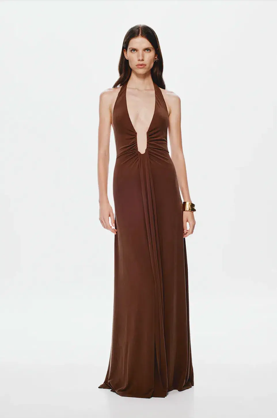 Misha Jennifer Cupro Dress In Cedar Brown Size S / AU 8 for rent on The Volte - main image