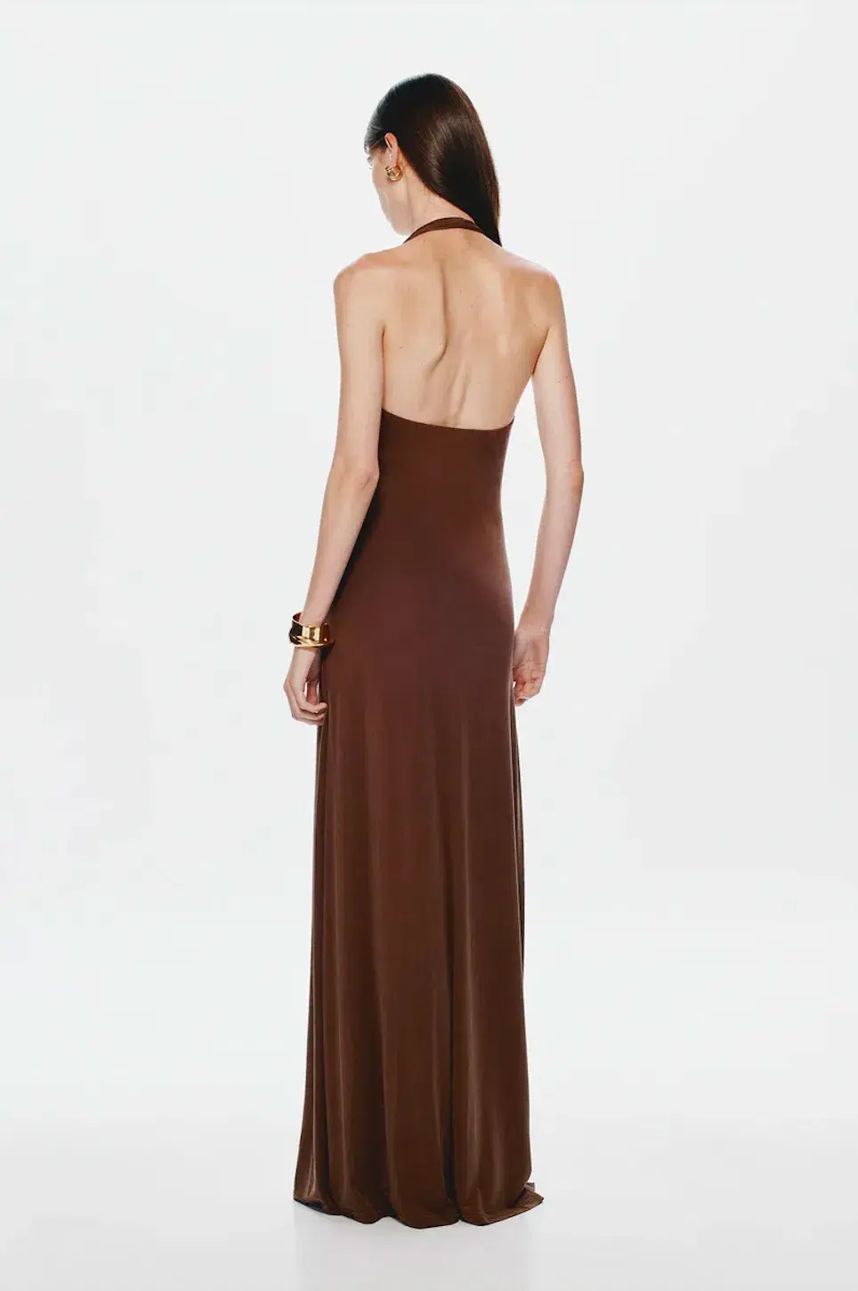 Misha Jennifer Cupro Dress In Cedar Brown Size S / AU 8 for rent on The Volte - main image