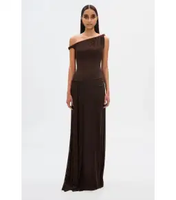 Misha The Sisal Mesh Dress in Espresso Size S / AU 8-10 for rent on The Volte - image 1