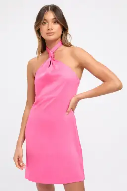 Kookai Milan Knot Mini Dress in Hibiscus Size 38 / AU 10 for rent on The Volte - image 2