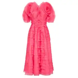Aje Amour Ruffle Midi Dress Pink Size 4 for rent on The Volte - image 3