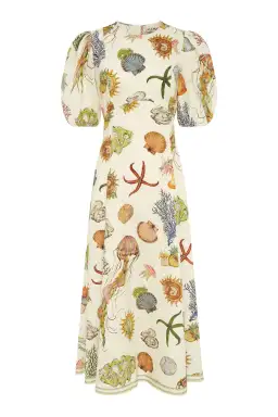 Alemais Sea Midi Dress Cream Size 16 for rent on The Volte - image 5