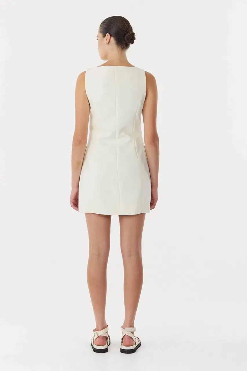 Third Form Skyline Tailored Mini Dress in Warm White Size 8 for rent on The Volte - main image