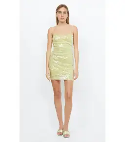 Bec & Bridge Venus Sequin Mini Dress in Citrus Size AU 6 for rent on The Volte - image 1