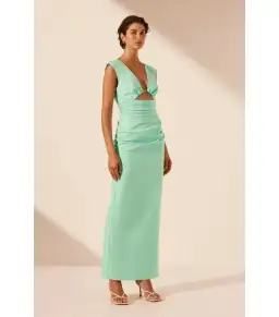 Shona Joy Lani Plunged Cut Out Maxi Dress in Aqua Size AU 14 for rent on The Volte - image 2