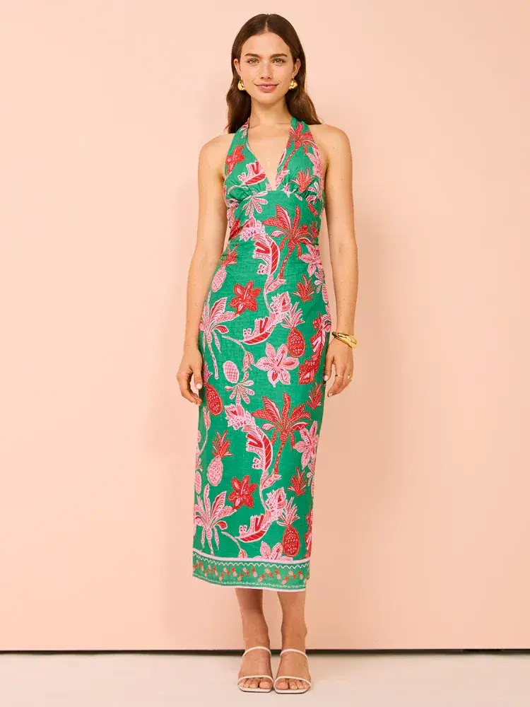 Ownley Kara Midi Dress Pineapple Print Size S / AU 8 for rent on The Volte - main image