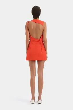 Sir the Label The Ligera Mini Dress in Tangerine Size 3/Au 12 for rent on The Volte - image 3