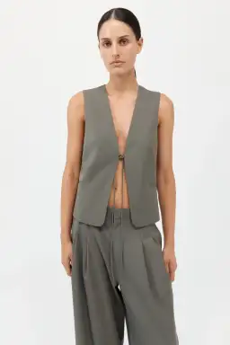 St.Agni Rouleau Vest in Smokey Olive Size S / AU 8
