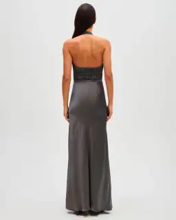 Misha Celine Satin Maxi Dress in Pewter Size 8/S for rent on The Volte - image 3