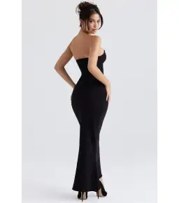 House Of Cb Sabine Crepe Strapless Corset Dress Black Size AU 8 for rent on The Volte - image 4