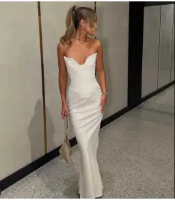 House Of CB Tamara Strapless Corset Dress Ivory Size AU 8 for rent on The Volte - image 4