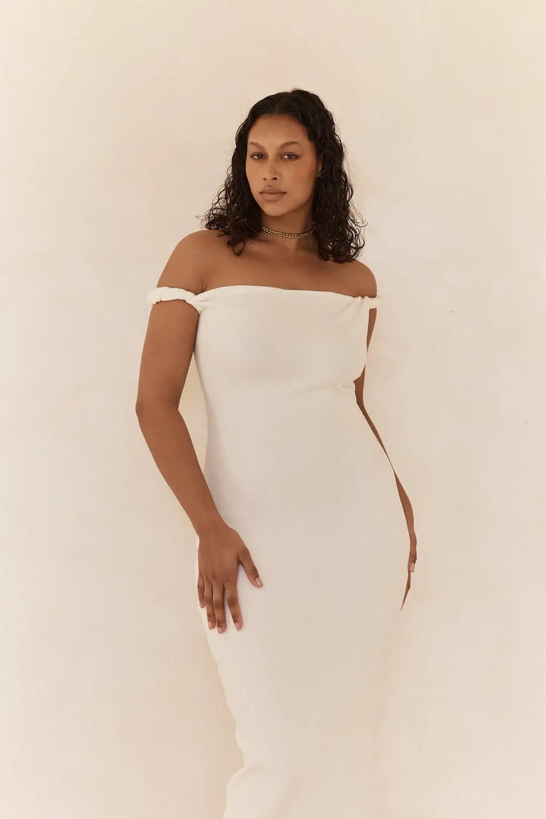 Johansen Long Poppy Dress in Ivory White Size 12 for rent on The Volte - main image