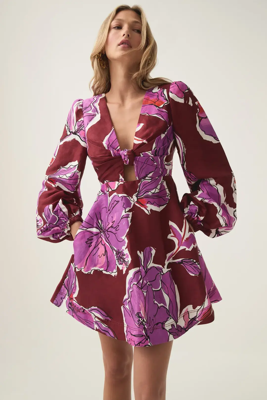 Aje Inflorescence Mini Dress Bold Hibiscus Size 16 for rent on The Volte - main image