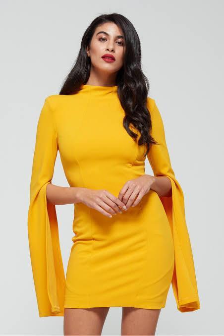 Mossman The Sense of Mystery Mini Dress Yellow Size 10 for rent on The Volte - main image