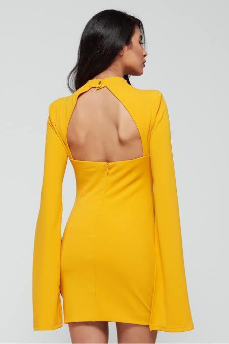 Mossman The Sense of Mystery Mini Dress Yellow Size 10 for rent on The Volte - main image