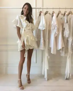 Acler Basque Mini Dress in Ivory White Size AU 6 for rent on The Volte - image 5