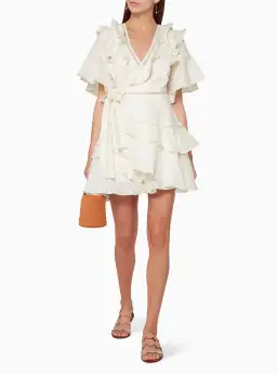 Acler Basque Mini Dress in Ivory White Size AU 6 for rent on The Volte - image 1