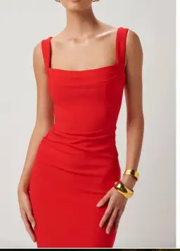 Effie Kats Marbella Midi Dress Cherry Red Size 6 for rent on The Volte - image 3