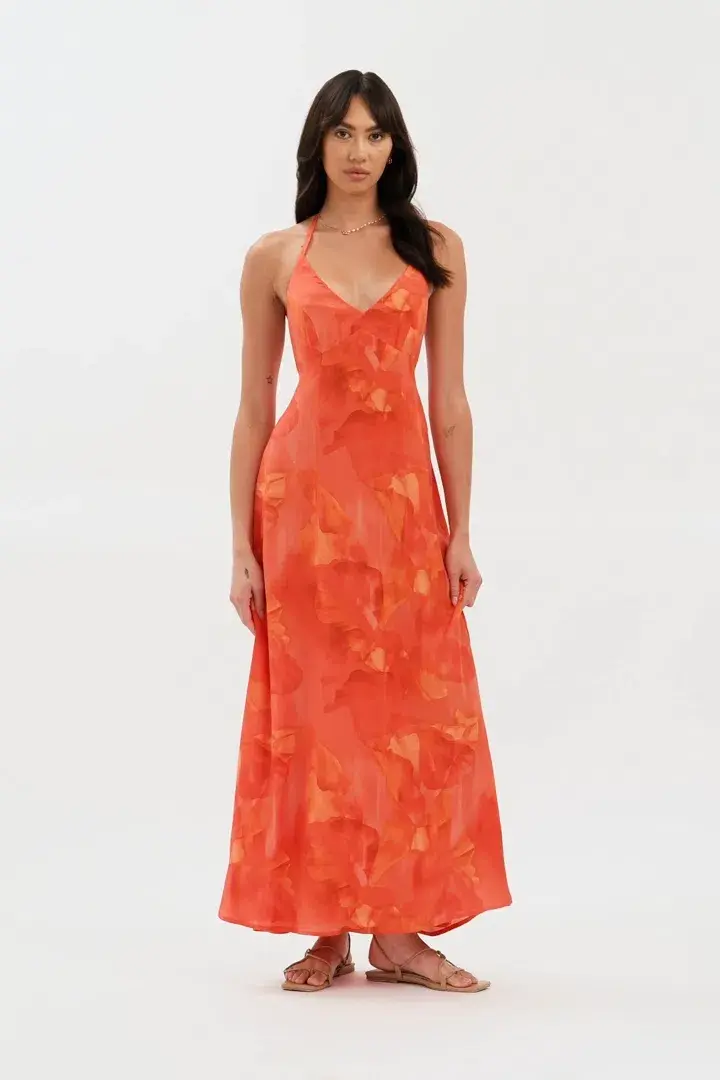 Kookai Zya Halter Dress Coral Red Size XS / AU 6 for rent on The Volte - main image