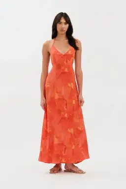 Kookai Zya Halter Dress Coral Red Size XS / AU 6 for rent on The Volte - image 1