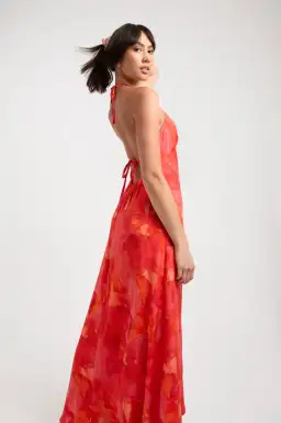 Kookai Zya Halter Dress Coral Red Size XS / AU 6 for rent on The Volte - image 2