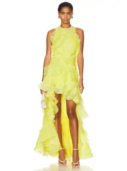 Zimmermann Wonderland Ruffle Gown Lemon Yellow Size 8 for rent on The Volte - image 1