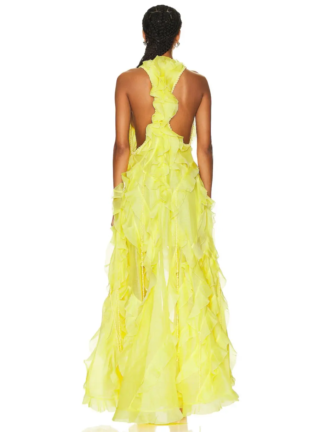 Zimmermann Wonderland Ruffle Gown Lemon Yellow Size 8 for rent on The Volte - main image