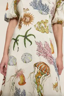 Alemais Sea Midi Dress Print Size 8 for rent on The Volte - image 2