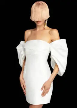 Solace London Elina Mini Dress Cream Size AU 12 for rent on The Volte - image 2