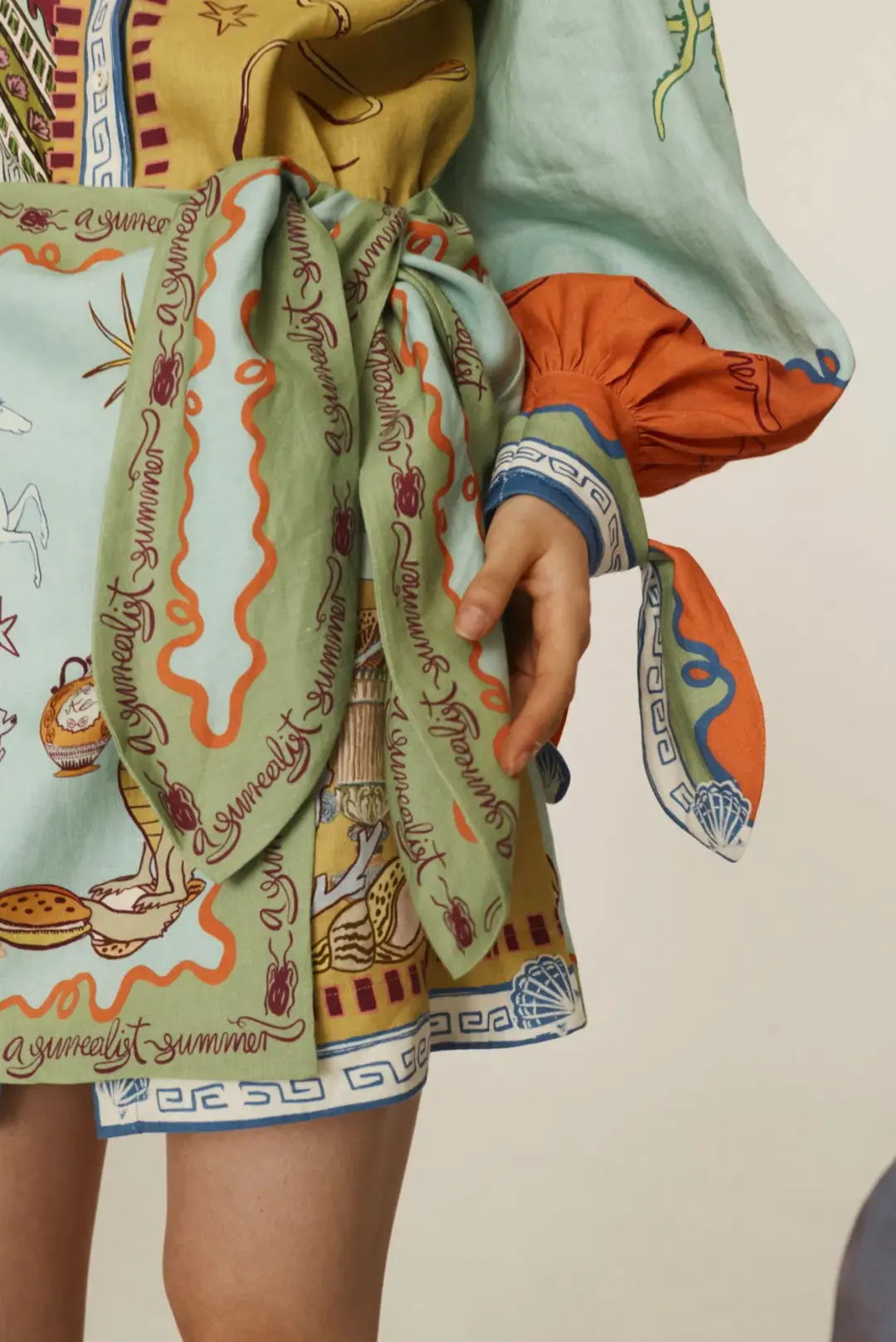 Alemais Surrealist Summer Mini Dress Multi Size 16 for rent on The Volte - main image