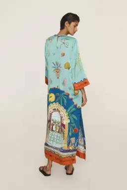 Alemais Surrealist Summer Silk Midi Dress Multi Size 16 for rent on The Volte - image 3