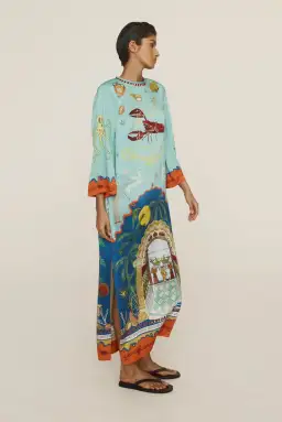 Alemais Surrealist Summer Silk Midi Dress Multi Size 16 for rent on The Volte - image 6