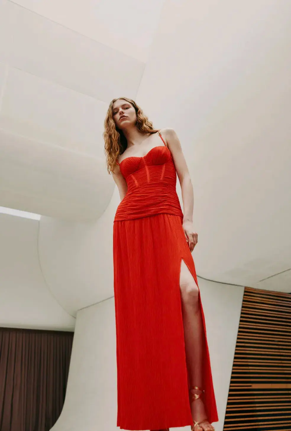 Manning Cartell Double Time Pleat Dress Red Size 8 for rent on The Volte - main image