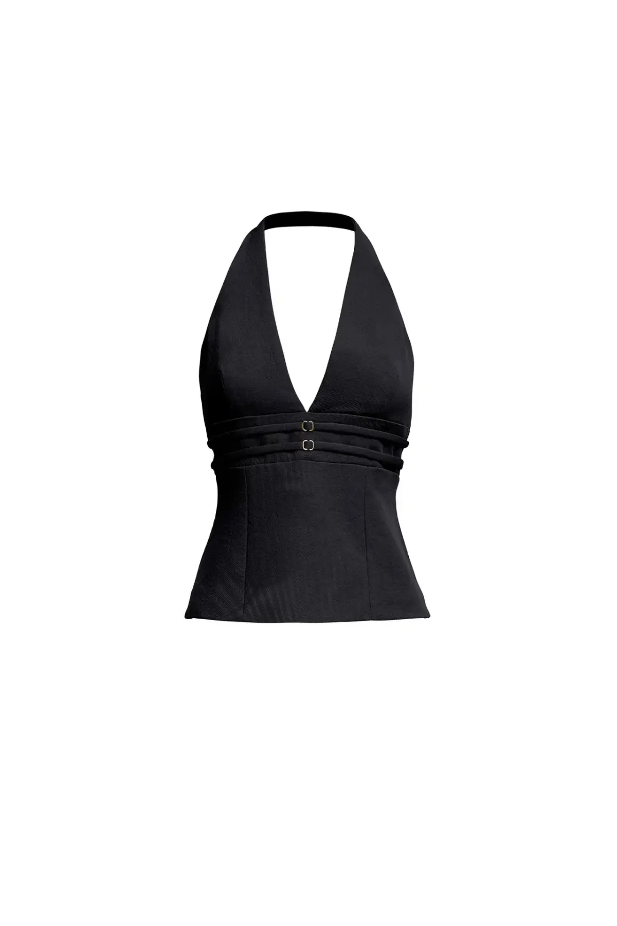 Kookai Ariel Double Belt Top Black Size 34 / Au 6 - Image 4
