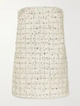 16Arlington Blaise Strapless Crystal Embellished Satin Mini Dress White Size 10 for rent on The Volte - image 3